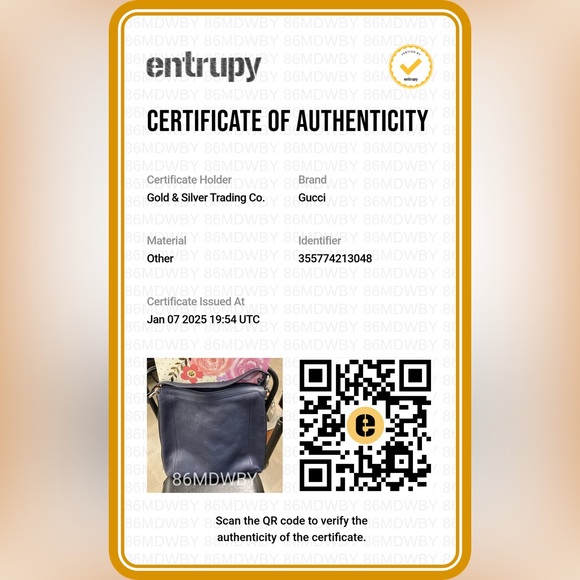 GUC Gucci Bamboo Navy Blue Shoulder Bag w/ COA - Picture 3 of 16